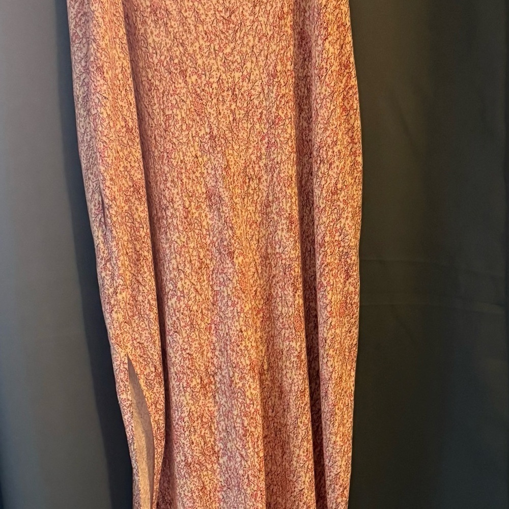 Lovestitch Printed Gauze Maxi Dress- Natural Coral -S - Picture 5 of 7